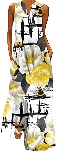 NNGOTD Robe Femme Ete Rose Imprimer lâche Grande Taille Afrique sans Manches Une épaule De Multiples Façons De Porter Robe Blazer Femme