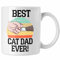 Trendation - Geschenkidee für Katzen-Papa Tasse Katzenmotiv Best Cat Dad Ever (Weiß)