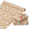 Codkkre Geschenkpapier Weihnachten Christmas Paper 44cm x 15m, recyclebares ECO Brown Kraft Geschenkpapier Rolle für Geschenkverpackung & Partydekoration,Schneeflocke