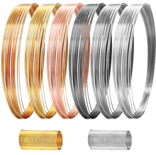 EuTengHao Alambre de Memoria para Joyería de Acero Inoxidable - 6 Colores para Hacer Collares, Pulseras, Anillos, Aretes - Suministros de Manualidades (4