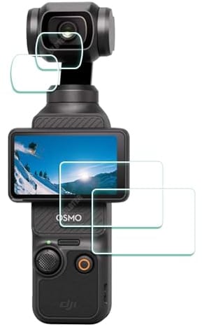 ULBTER Protection Ecran pour DJI Osmo Pocket 3 LCD + Objectif Verre Trempé 【2+2 pièces】, Vitre Protecteur 0,3mm Dureté 9H Anti-Rayure Anti-Trace Anti-Bulle
