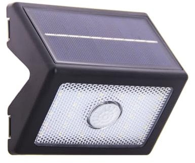 WALL LIGHT SOLAR BLACK SENSOR 400 LUMENS 5000K