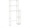 Furinno Turn-N-Tube Économiseur d'Espace de Toilette avec 5 Tablettes, Blanc/Blanc