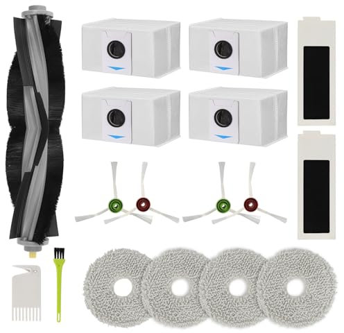 17 PCS Accessories Kit for ECOVACS DEEBOT T20 Omni Robot Vacuum, Replacement Parts Main Brush, Side Brush, Filter, Mop pads, Dust Bag