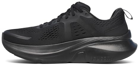 Saucony Men's Guide 18 Sneaker, Black/Black/Black, 12 Wide