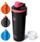 bottlebottle BOTTLE BOTTLE Shaker Edelstahl Trinkflasche 26oz mit Mischkugel – Protein Shaker für Eiweiß & Fitness, BPA-frei, doppelwandig, auslaufsicher, Sportflasche (Schwarz)