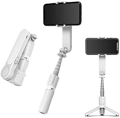WELLDOER Shake Stabilizzatore Gimbal Con Luce di Riempimento Per Smartphone Vlog Live Video Record Con Telecomando Rotazione