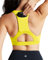 QUEENIEKE Sport-BH mit V-Ausschnitt, mit Handytasche, mittlere Unterstützung, Workout-Tops, gepolsterter Racerback-BH für Damen, hellgelb, Medium