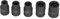 ChengyuWei 5 Piece Black Brake Caliper Socket Set for Precise Brake Pad Screw Removal, Car Repair Tools with Metal Construction, Includes Sizes 11.5mm, 14mm, 15mm, 20mm, 22mm