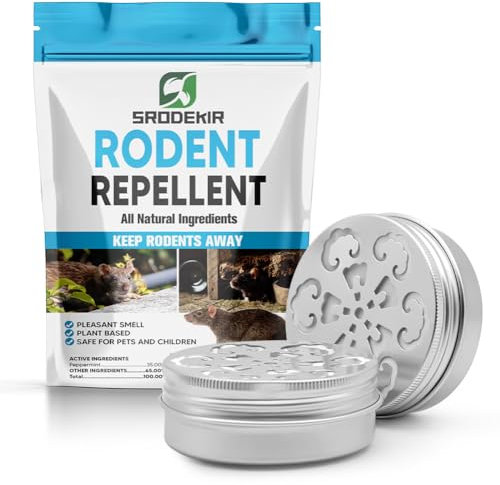 SRODEKIR Rodent Repellent, Mouse Repellent Outdoor/Indoor, Rat Repellent, Keep Mice Away for Indoor, Mice Repellent for House,Better Than Ultrasonic Repeller 2Pcs