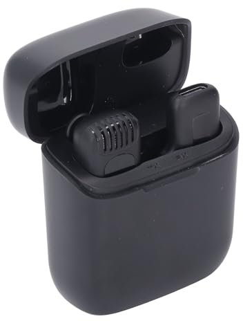 Oreilet Microfono Lavalier Wireless, Microfonico da Bavero Wireless con Riduzione del Rumore Custodia di Ricarica, Clip Cordless USB C su Mini Microfono Lavalier per la Registrazione Video