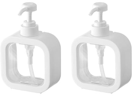 YSJCHEBS Pack De 2 Dispensadores De Jabón, Dispensador De Gel De Ducha, Dispensador De Champú, Dispensador De Jabón Blanco De Plástico, Dispensador De Jabón para Cocina