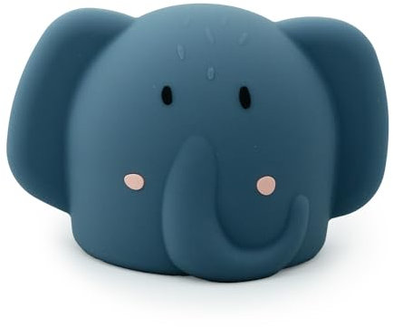 Trixie Nachtlicht – Mrs. Elephant | weicher und quetschbarer Schlafbegleiter | wiederaufladbar mit einstellbarer Helligkeit | perfekt für Kinderzimmer, Blau