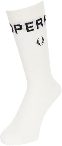 Fred Perry C6146 Unisex-Socken mit dicker Spitze, Größe 22,9–27,9 cm, Schneeweiß, schneeweiß, 9-11