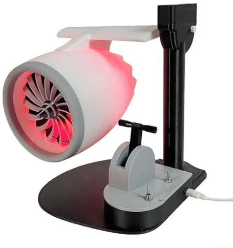 Turbofan - Enfriador de escritorio con flujo de aire mejorado, diseño innovador y funcionalidad de pulverización integrada (rojo)