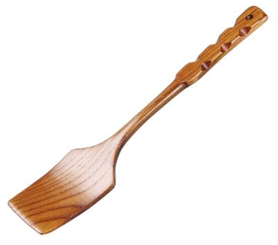 Cabilock Espátula De Mango Largo De Madera Natural Antiadherente 35 Cm Ideal Para Cocinar