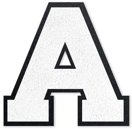 QianSiLi 4.5 Inch Chenille Iron On Letters for Clothes Varsity Letter Patches Embroidered Patch Iron On Patches for Clothing Varsity Jacket Hoodie (White,A)