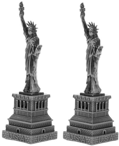 Generisch 2 Stück Freiheitsstatue Ornament Dekoration Freiheitsstatue Dekoration Freiheitsstatue-Ornament New York-Souvenir USA-Mittelstücke amerikanische Souvenirs Legierung Silver
