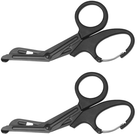 2 Piezas De Cortadores De Vendaje De Codo De Acero Inoxidable Negro Con Camarones, Tijeras Médicas Multifuncionales Creativas, Una Conveniente Herramienta De Corte Al Aire Libre.
