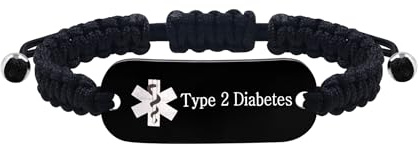 Vivaday Handmade Braided Medical ID Bracelet | Mehrzweck Hypoallergene Sportliche Custom Gravierte Medizinische Symbol Armbänder | Unisex Komfort Bergsteigen Anti-Verlust Schmuck YS5833