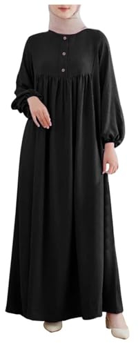 Dresses for Women, Abaya Damen Baumwolle Set Sommer Frühling Gebetskleid Burka Große Größe Für Frauen Kleidung Abaya-Set Lang Muslim Hijab-Kleid Elegant mit Kopftuch Gebetskleidung Muslimische Islam