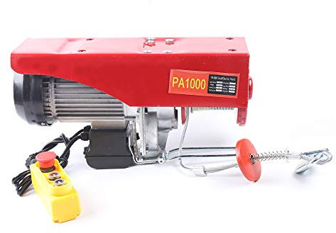 Treuil électrique, télécommande par câble, 220 V 1600 W, treuil électrique, treuil électrique, câble simple 12 m 500 kg, double corde 6 m, 1000 kg, avec télécommande, pour l'agriculture, les usines