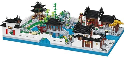 YILETKC Cour de Jiangnan Bloc de Construction de Set, 3246 Pièces Chinoise Architecture Blocs Jeu de Maquettes, MOC Modulaire Maison Architecture Blocs, Non Compatible avec Marques Grand Public