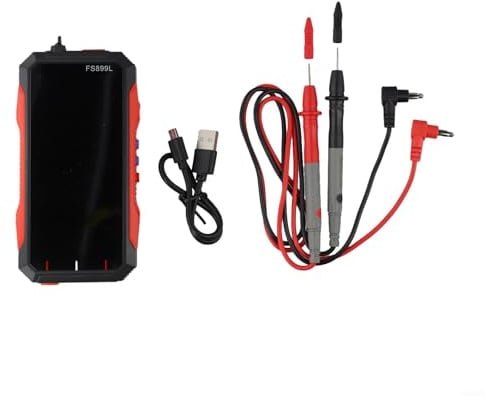Digitales Multimeter mit True RMS, 6000 Counts, USB-C Aufladung, misst AC/DC Spannung Strom Kapazität Widerstand Frequenz Kontinuität, NCV, Temperaturanzeige(FS899L)