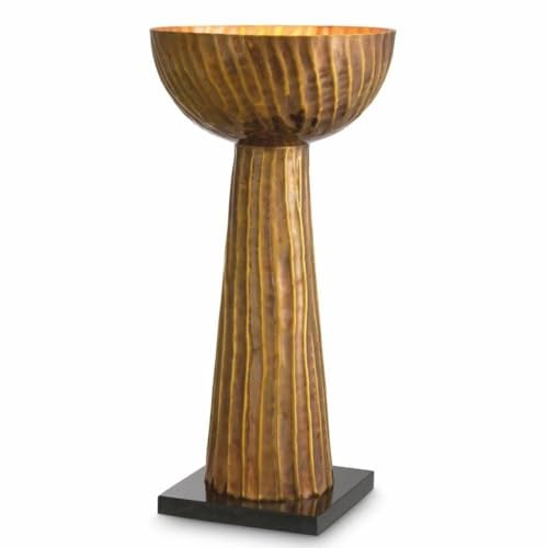Casa Padrino Luxus Tischleuchte Vintage Messing/Schwarz H. 60,5 cm - Luxus Leuchten