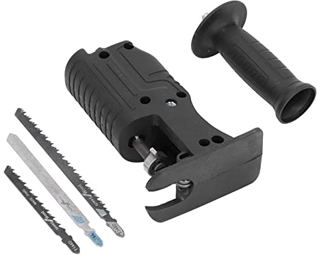 Sorandy Electric Drill to Reciprocating Saw Adapter Chainsaw Handle Kit Lightweight Conversion Head for Wood Metal Plastic Cutting with 3pcs Blades