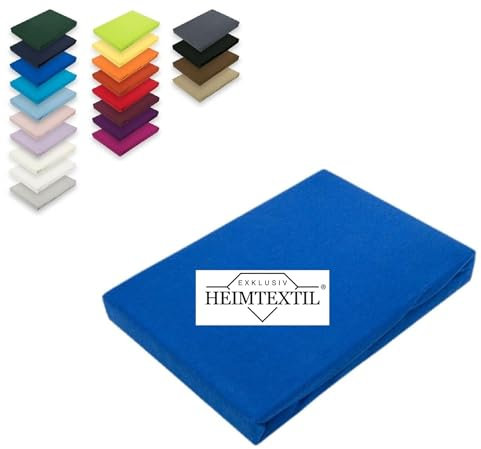 EXKLUSIV HEIMTEXTIL Marke Jersey Spannbettlaken 60 x 120 cm - 70 x 140 cm 100% Baumwolle Öko - Tex Zertifiziert, Markenqualität, Matratzenhöhe bis 10 cm, Royalblau