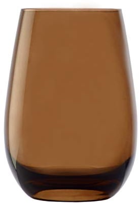 Stölzle Lausitz Verres à eau Elements Marron Lot de 6 – Gobelets 465 ml en cristal sans plomb pour eau, jus et cocktails – Résistants aux chocs – Verres design compatibles lave-vaisselle