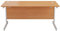 Office Hippo Heavy Duty Rectangular Cantilever Office Desk, Home Office Desk, Office Table + Integrated Cable Ports, PC Desk For Office or Home, 5 Yr Wty - White Frame/Beech Top, 140cm x 80cm