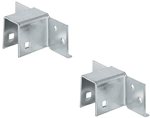 Gedotec Bett-Verbinder Metall Bettsockel-Verbinder 23 mm für Einzel- und Doppelbetten | Liegen-Beschlag Stahl verzinkt | Bettbeschlag zum Schrauben | 2 Stück - Möbelverbinder Lattenrost & Mittelbalken