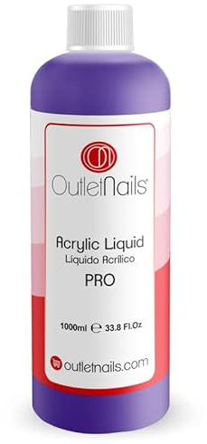 Outlet Nails Acrylic Liquid, Monomer for Acrylic Nails, 1000 ml, Powerful and Professional