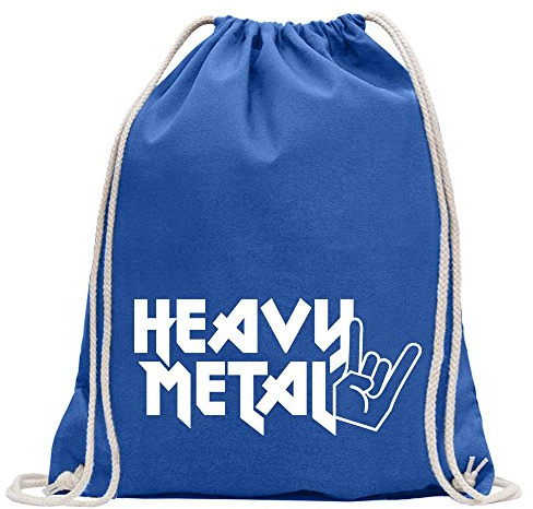 Kiwistar - Heavy Metal Hardcore Trash Guitar Drums - Fun backpack sports bag fitness Gymbag shopping cotton with drawstring