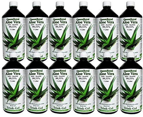 Aloe Vera IASC Barbadensis miller Trink Gel 12 Liter Sparpack von QueenRoyal 99.55% Blatt-Gel pur OHNE Geschmacksstoffe OHNE Verdickungsmittel. 30038 W