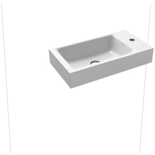 Kaldewei Wand-Handwaschtisch Puro 3162 (ohne Überlauf) inkl. Perl-Effekt, Schallschutz und 1x1 Hahnloch rechts 55 x 30 cm alpinweiß