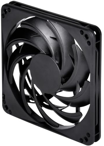 SilverStone SST-FN124B - FN Serie geräuscharmer Slim 120 mm-Hochleistungs-Gehäuselüfter, schwarz