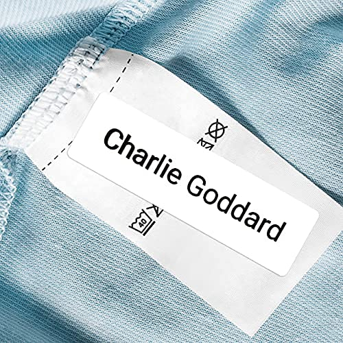 96 x No Iron 2 Sizes Personalised Stick On Waterproof Washable Name Labels Great for Clothes, Toiletries, Care Homes, School Uniform, Equipment. School, Nursery, Day Care, Hospital - White (SFP)