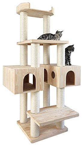 Cat Climbing Pet Spielturm Baum Holzhütte Stuhl Nach Dem Katzenhaus Katzenkratz Das Bett Boden Aktivitätszentrum Spielzeug Katze Klettern Multi-Level-Wohnung Zu Schlafen Kratzbaum