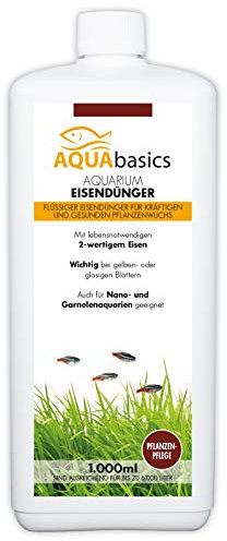 AQUAbasics Aquarium Eisendünger ist der ideale Pflanzendünger - Zweiwertiges Eisen FE2 für kräftige und gesunde Aquarium-Pflanzen, Größe:1 Liter