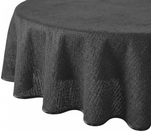 Tischdecke Outdoor Wetterfest Rund - Gartentischdecke Rund 140 cm Schwarz | Rutschfest, UV-beständig, abwaschbar & bei 30°C waschbar - Weichschaum PVC Tischdecke in 7 Farben