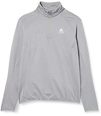 Odlo Herren Langarm Shirt mit Reißverschluss Berra Light, Grey Melange, S