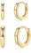 Creolen Gold Klein Ohrringe Gold Creolen für Damen Herren Mädchen | Vergoldet Schlafen Ohrringe Set Durchmesser 8mm, 10mm, 12mm Silber Schmuck Breite 2mm