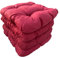 HIGH LIVING Highliving 4er Set Sitzkissen 38x38 cm Sitzpolster Stuhlkissen Outdoor & Indoor Kissen Weiche Kissen für Gartenstühle, Kissen mit 8cm Schaumstoff Polsterung - Hergestellt in Polen (Rot)