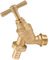RMTL Outdoor Garden Tap Hose Union Bib Tap 1/2inch BSP with Compression Wallplate Elbow, Through The Wall 15mm Copper Tube (Single Bib Tap)