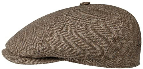 Stetson Milner Flatcap Herren Made in EU Hoher UV-Schutz Elegante Schiebermütze 100% Seide Baumwollfutter Sommer Winter beige-braun 60 cm