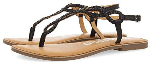 GIOSEPPO Sandales à bretelles tressées blanches pour femme merignas, Noir, 36 EU