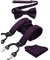 HISDERN Hosenträger Herren Violett Fliege und Hosenträger Set 3.5CM Breit Klassische Verstellbar Y Form Elastisch Mit 6 Extra Stark Clips Hochzeit Braces